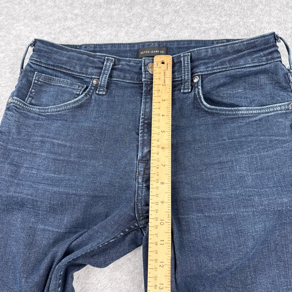 Silver Jeans Mens 32x28 Blue Zac Relaxed Fit Straight Leg Cowboy Western Work - Picture 6 of 11